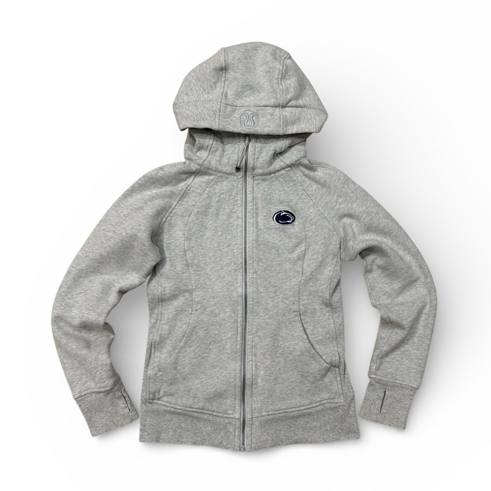 Lululemon Penn State Womens Scuba Oversized Full-Zip Hoodie HeatherGray - Size 6